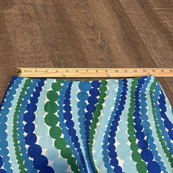 Womens NWT Blue Green Polka Dot TALBOTS Lined Stretch Below Knee Skirt 4 Petite - Picture 3 of 6